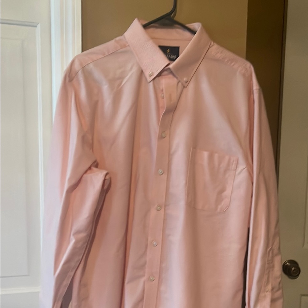 Stafford Orange and White Dress Shirt Satin Finish